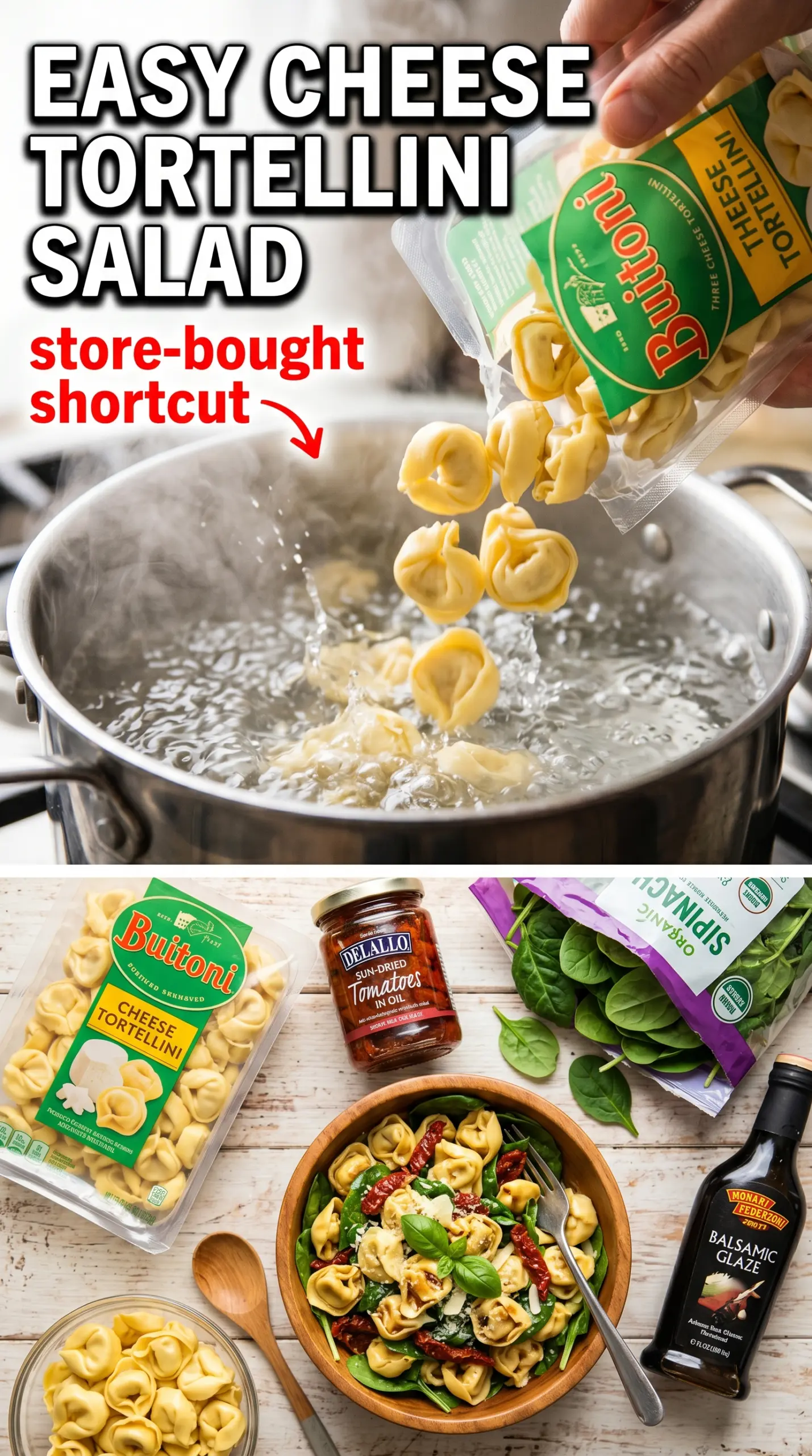 Tuscan Tortellini Salad colorful chilled pasta salad