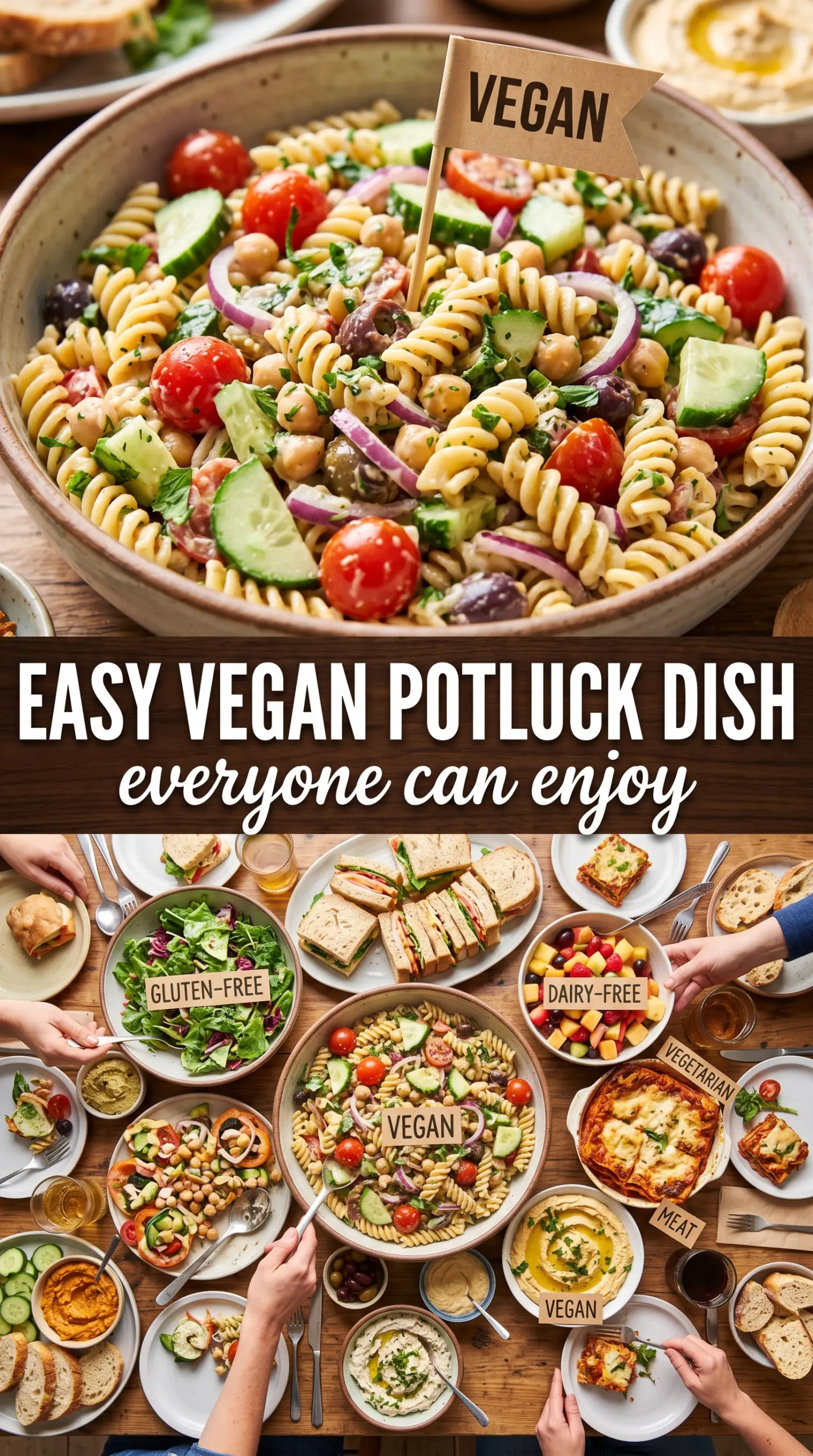 Vegan Pasta Salad colorful creamy