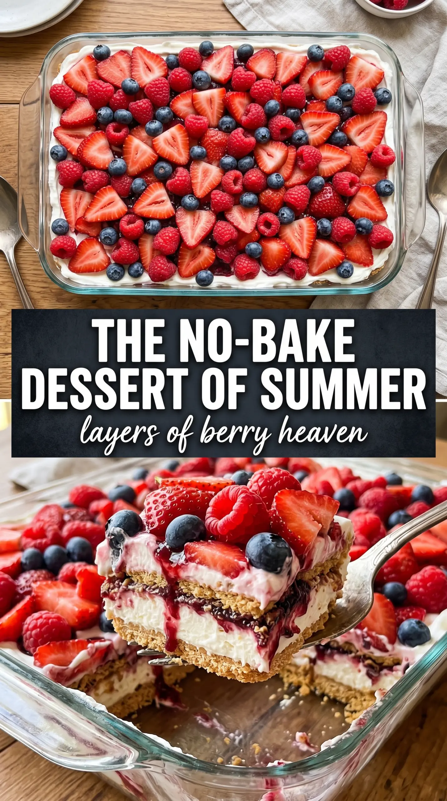 Very Berry Dessert Lasagna, layered berry dessert, no-bake