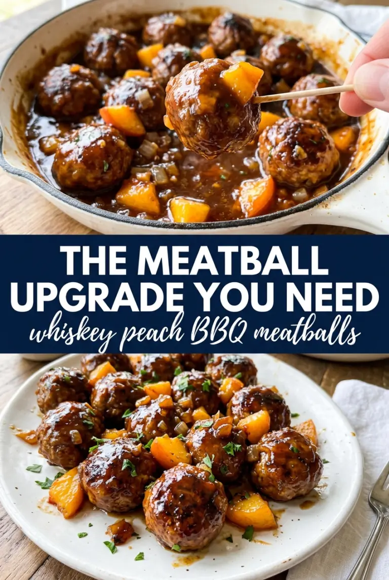 Whiskey Peach BBQ Meatballs