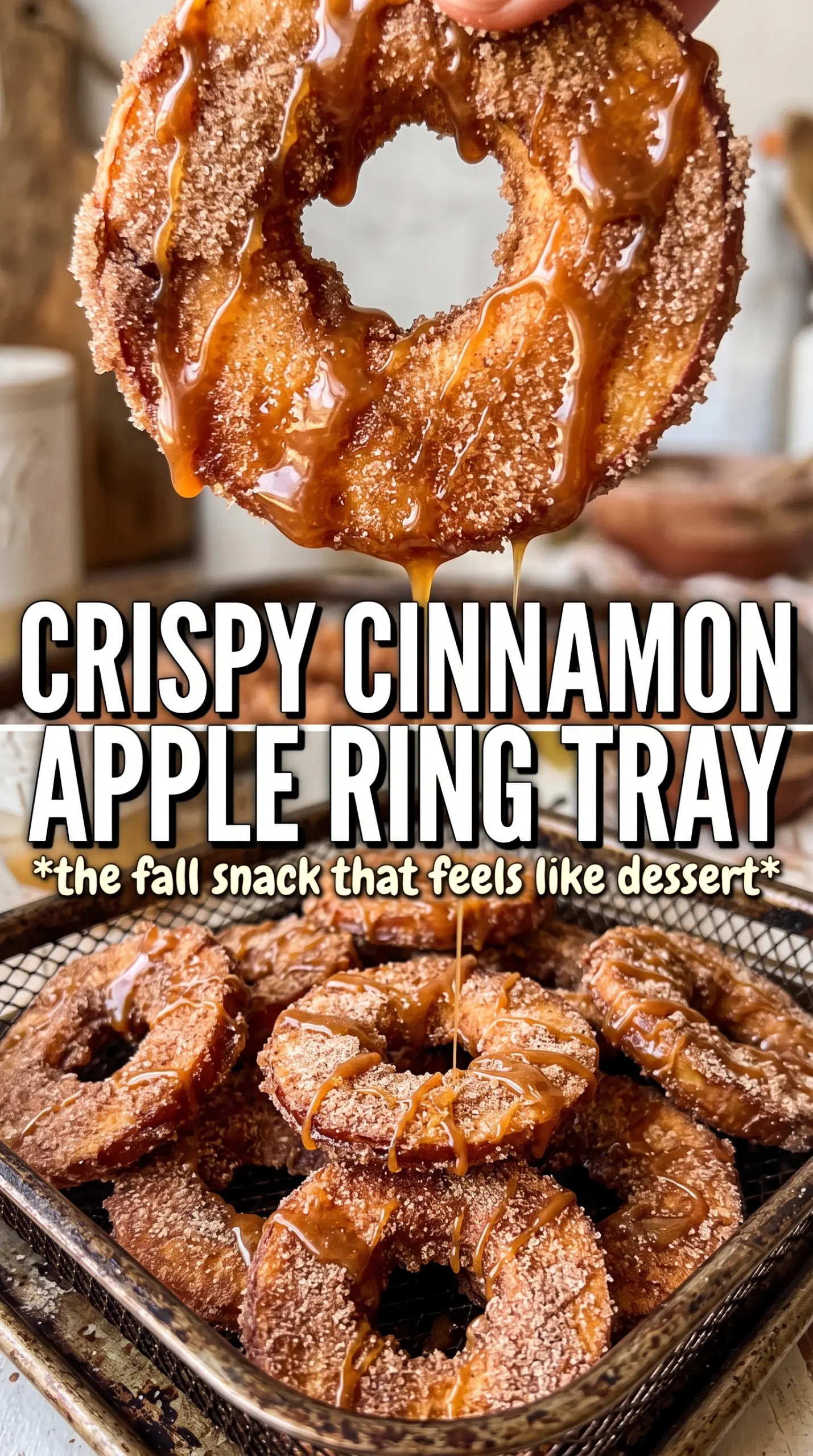 Air Fryer Cinnamon Apple Rings sweet caramelized crisp