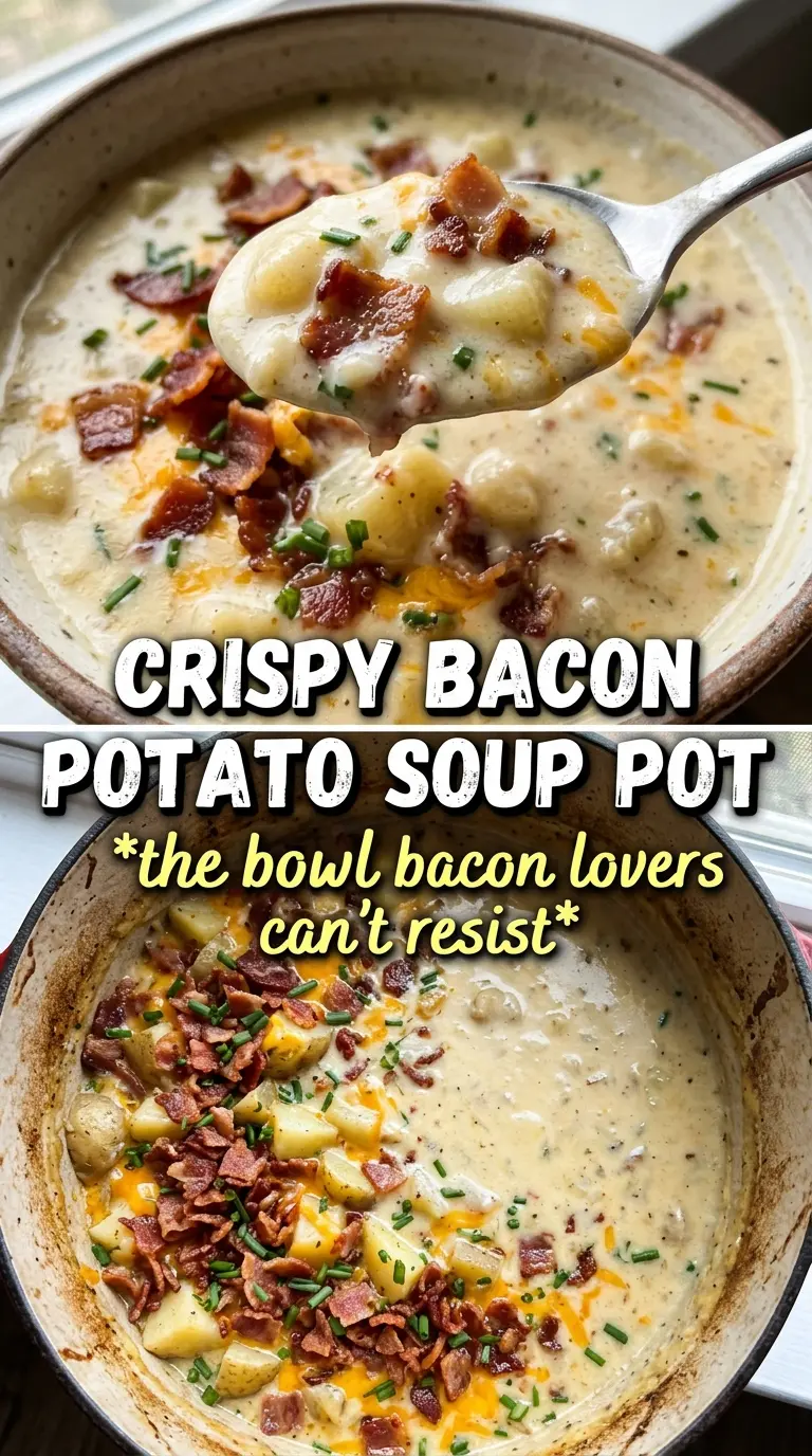 Bacon Potato Soup creamy cheesy bacon-topped