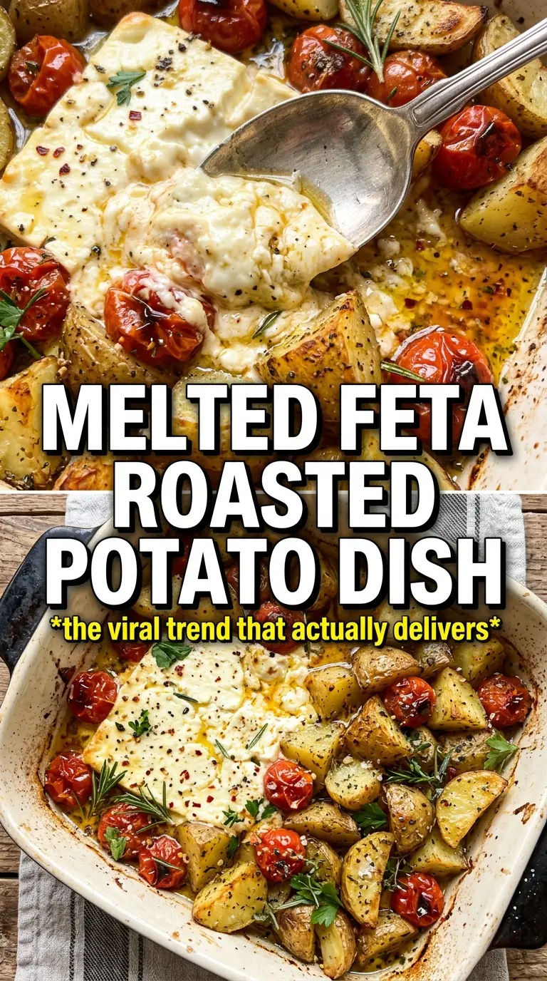 Baked feta roast potatoes golden creamy herb-roasted