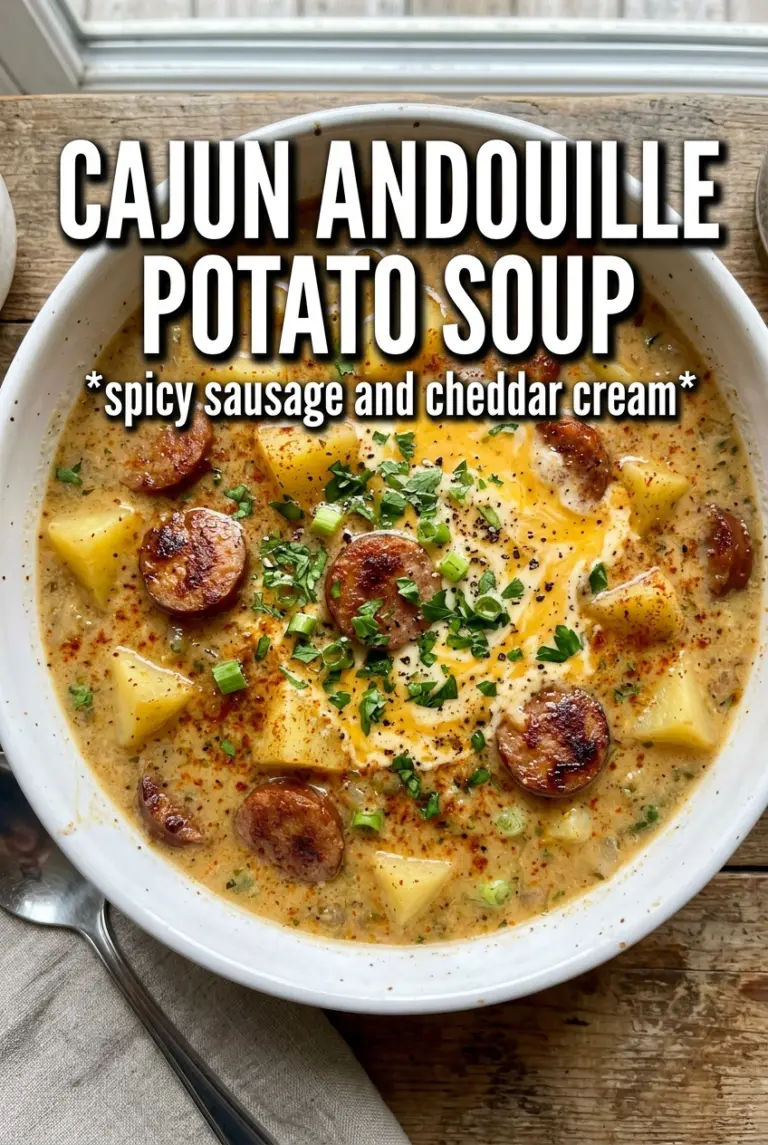 Cajun Potato Soup With Andouille Sausage And Cheddar Cream