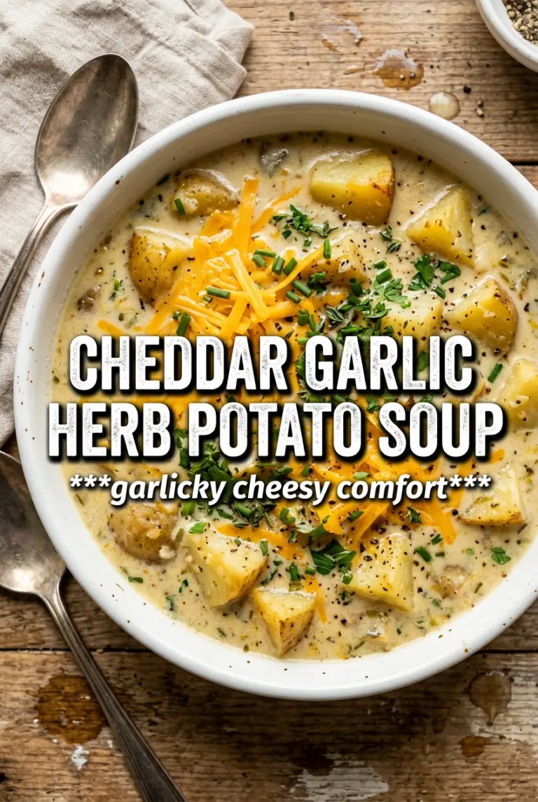 Cheddar Garlic Herb Potato Soup