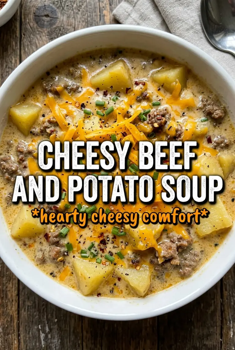 Cheesy Beef and Potato Soup