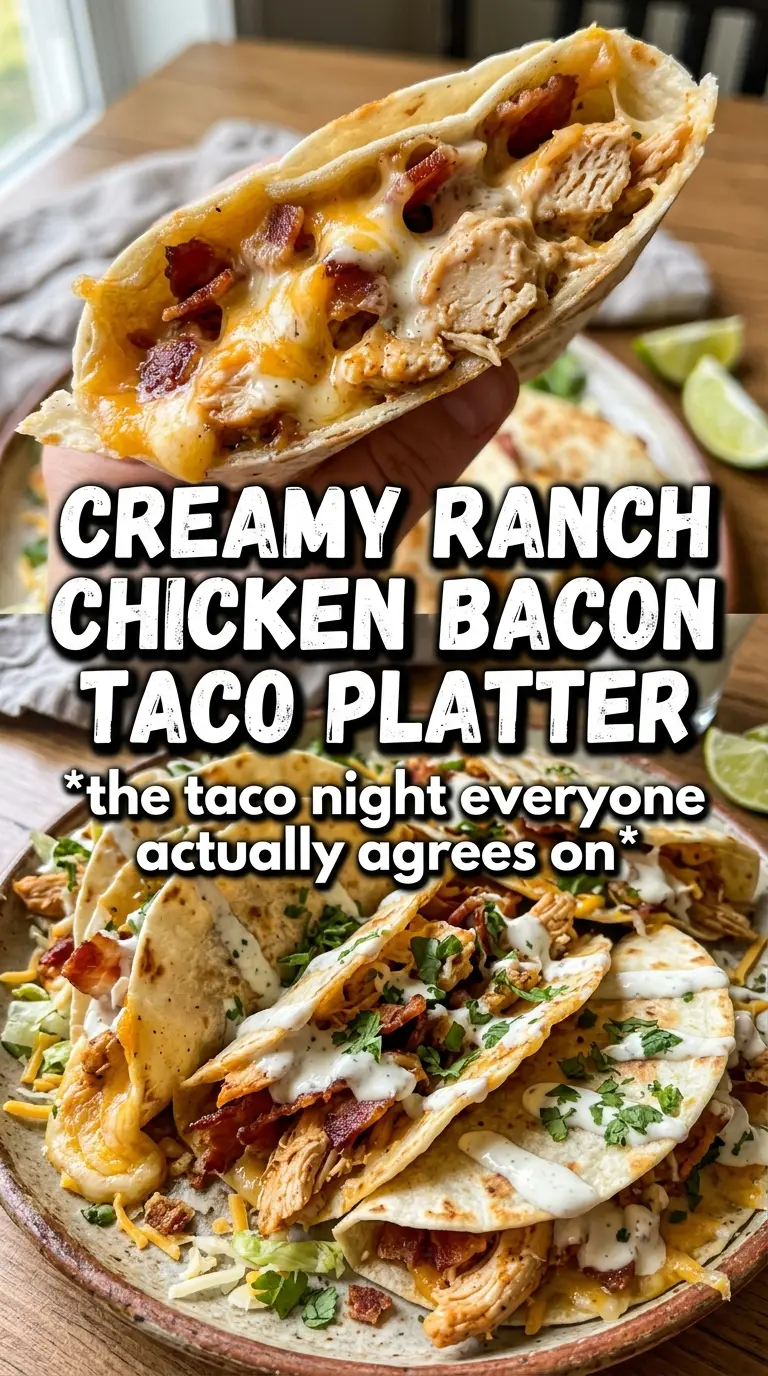 Cheesy Chicken Bacon Ranch Tacos crispy ranch-filled