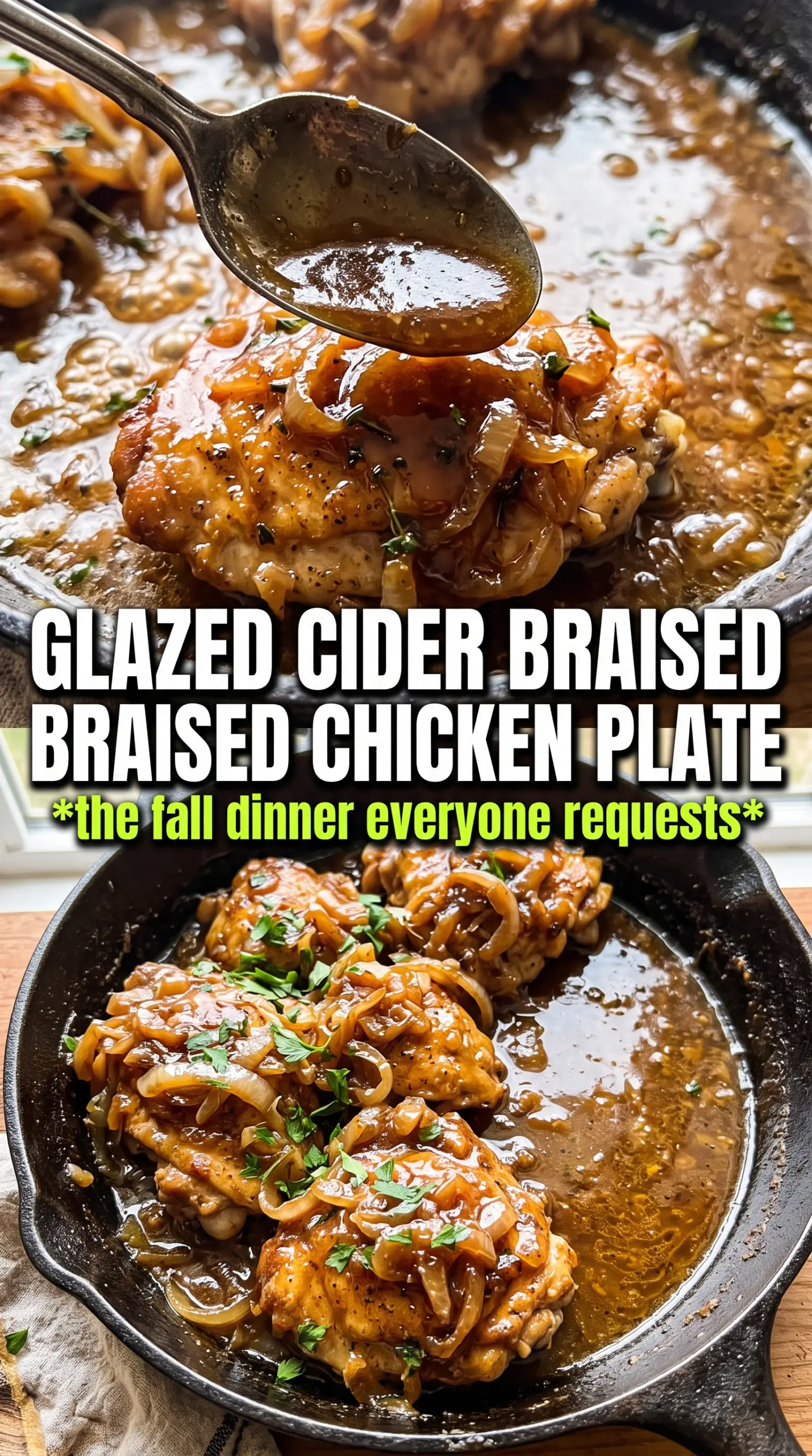 Cider Braised Chicken With Caramelized Onions golden braise glossy sauce