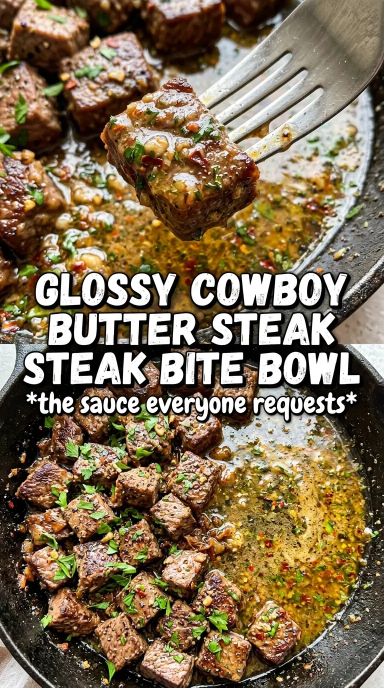 Cowboy Butter Steak Bites seared buttery garlic herb