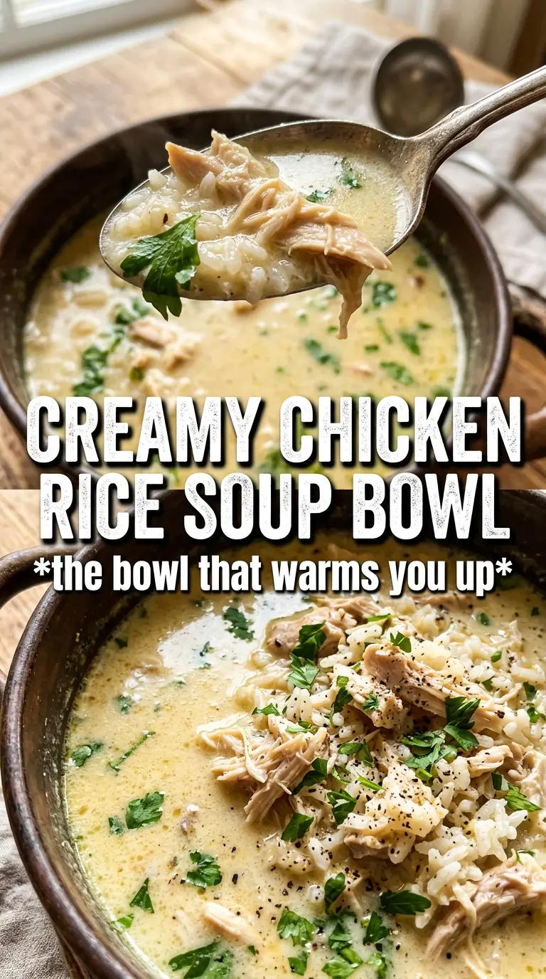 Creamy Chicken and Rice Soup creamy chicken, rice, carrots, celery