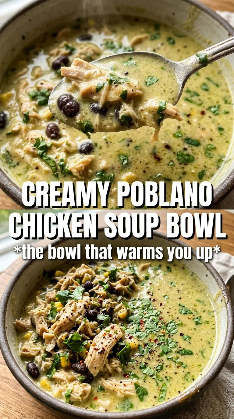 Creamy Chicken Soup With Poblanos And Black Beans smoky creamy Tex-Mex