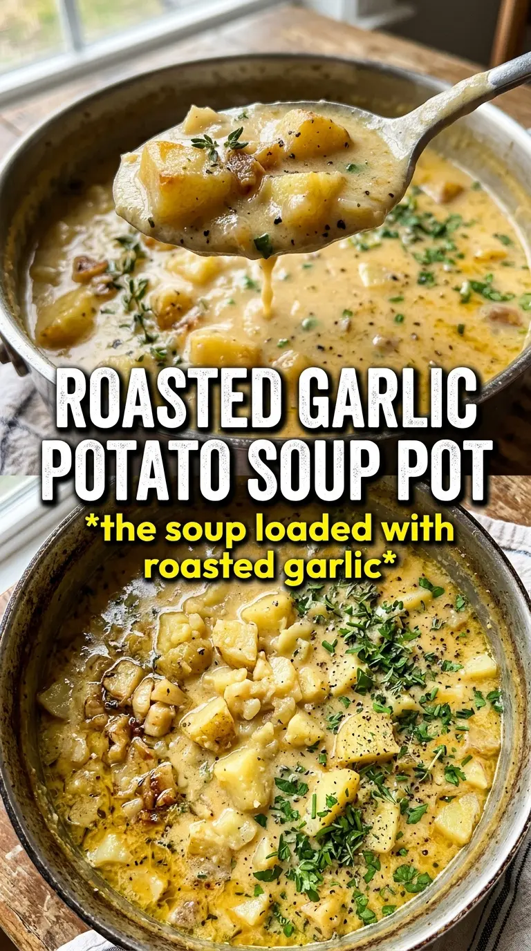 Creamy Garlic Potato Soup silky roasted garlic