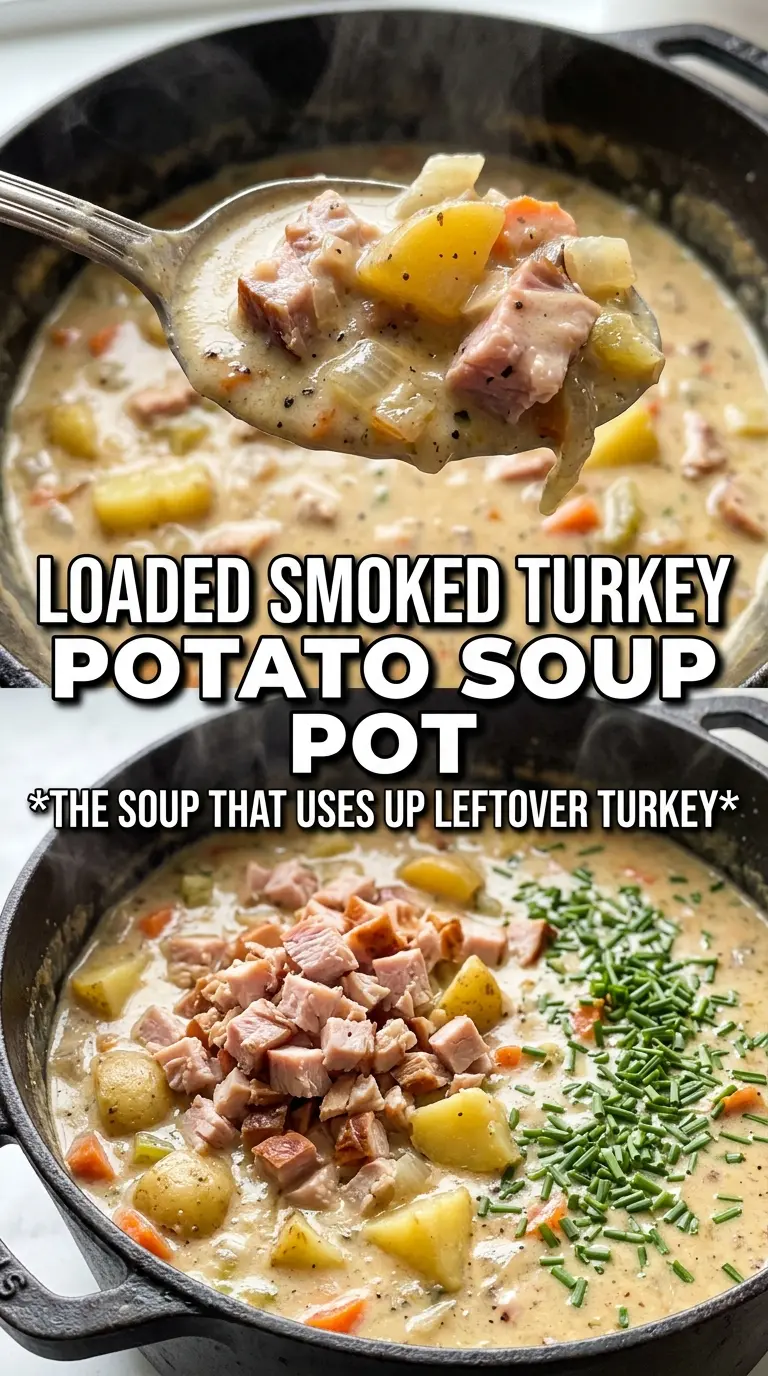 Creamy Loaded Potato Soup With Smoked Turkey and Chives creamy smoky chive-topped