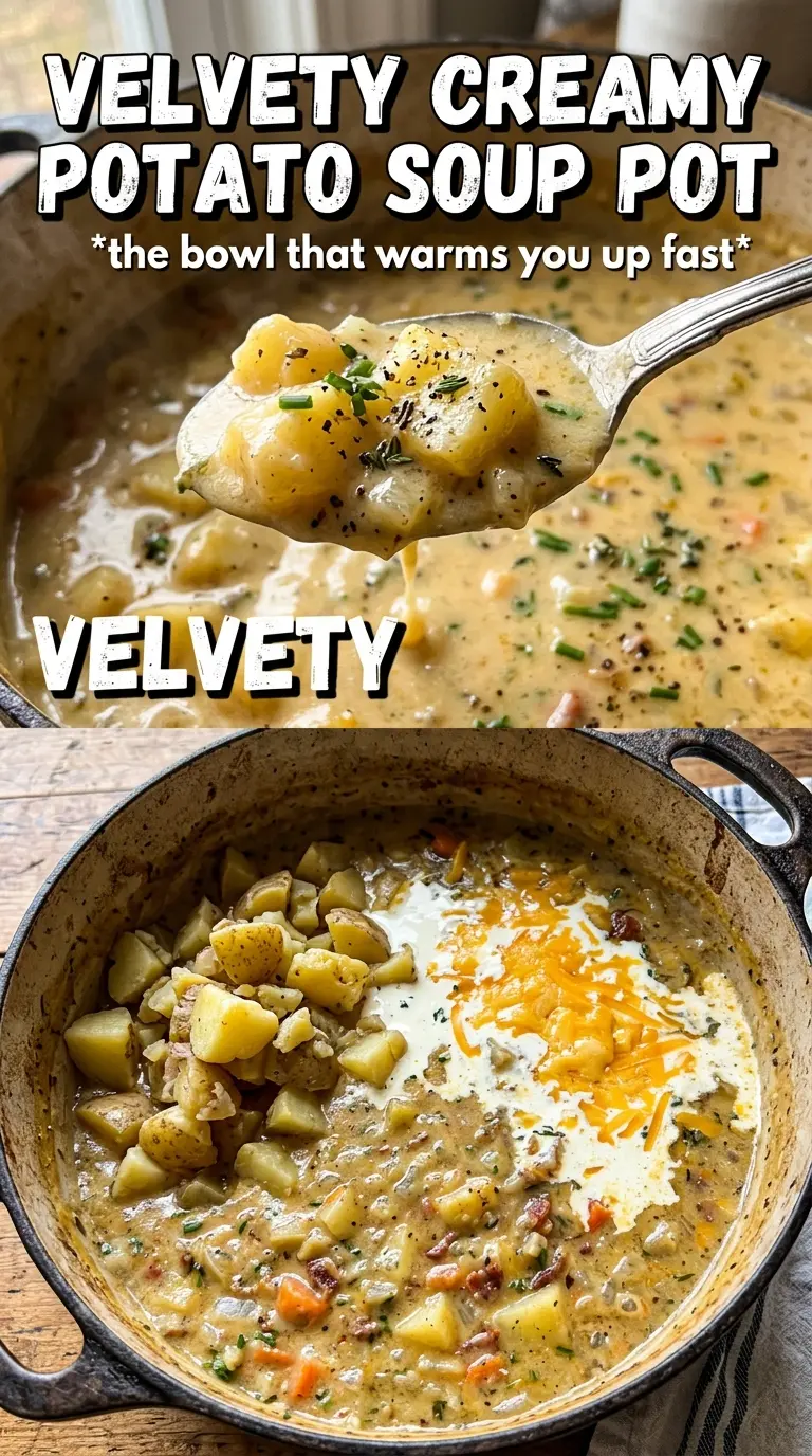 Creamy potato soup smooth, creamy, topped