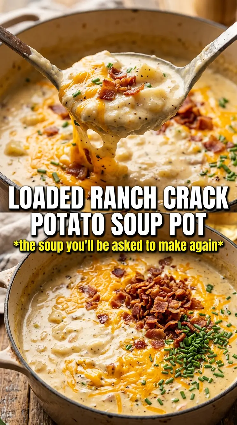 Crock Pot Crack Potato Soup cheesy bacon ranch