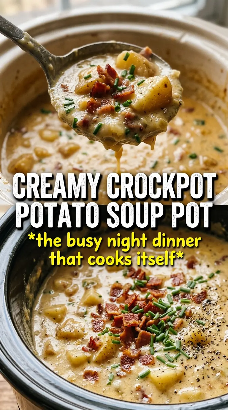 Crockpot Potato Soup creamy cheesy loaded