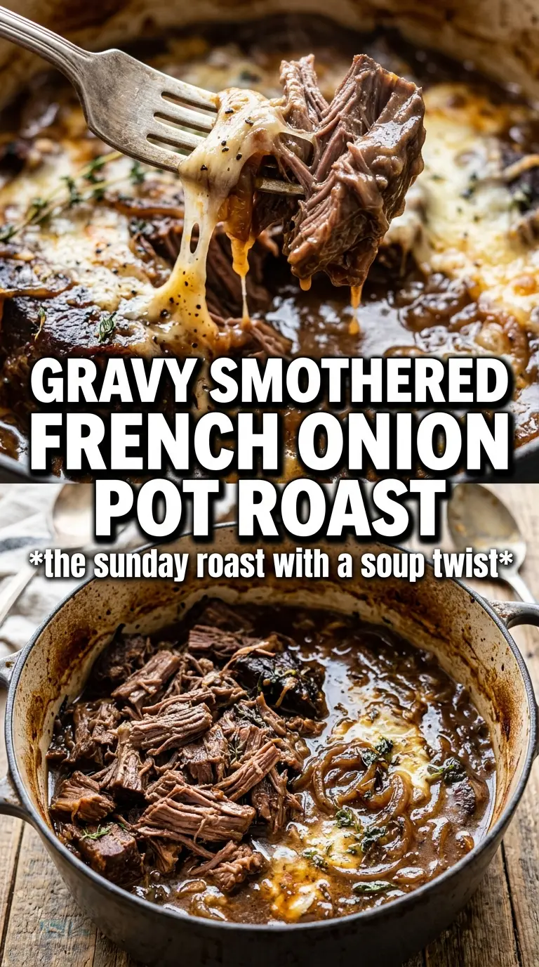 French Onion Pot Roast caramelized onions Gruyere
