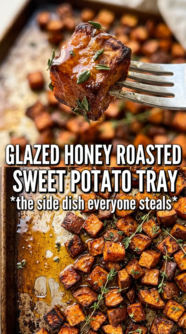 Honey Roasted Sweet Potatoes caramelized cubes rosemary