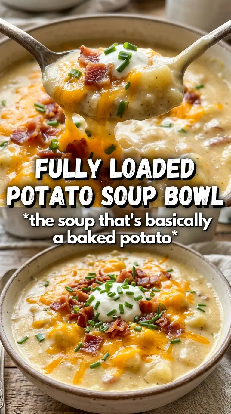 Loaded Potato Soup creamy cheesy bacon