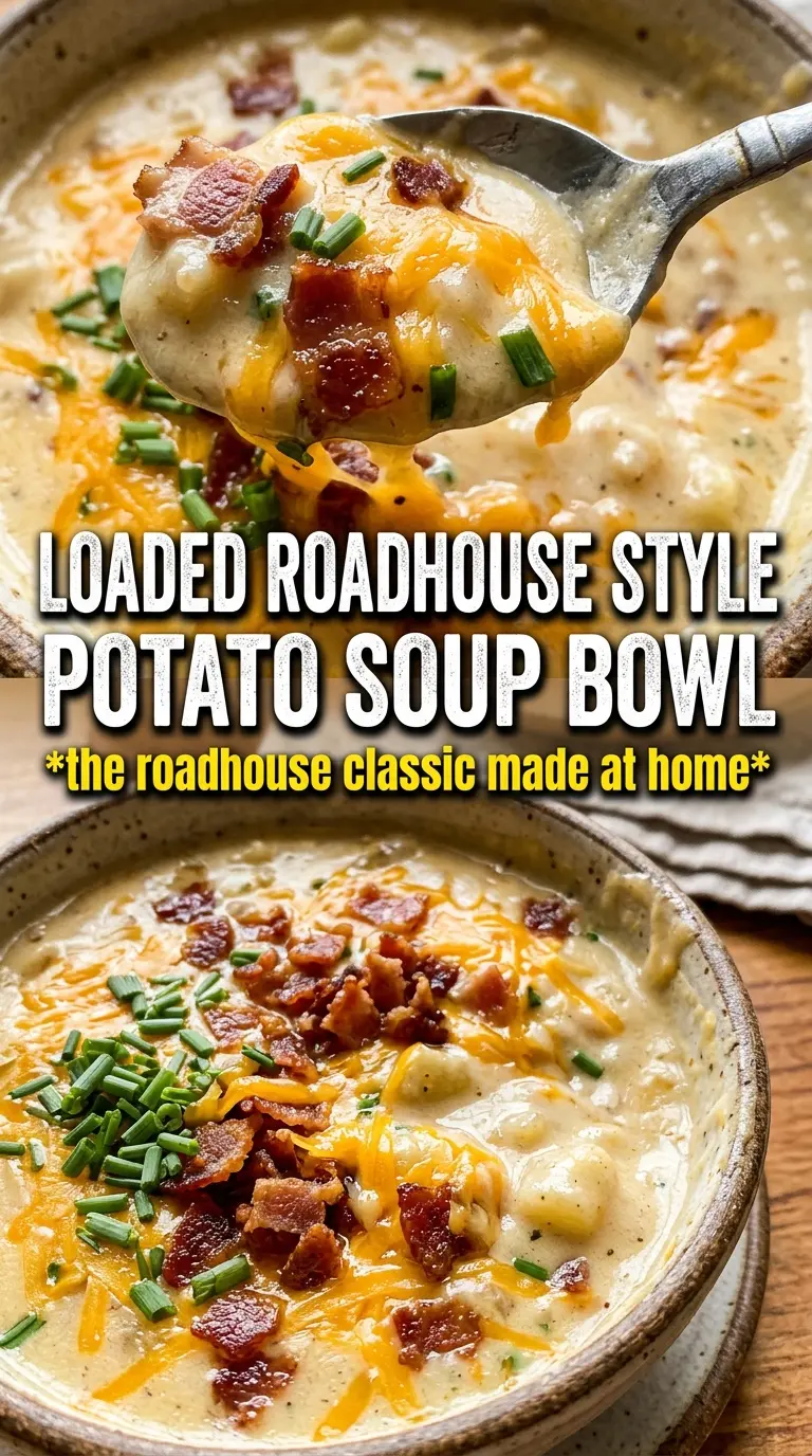 Logan's Roadhouse potato soup creamy loaded potato soup