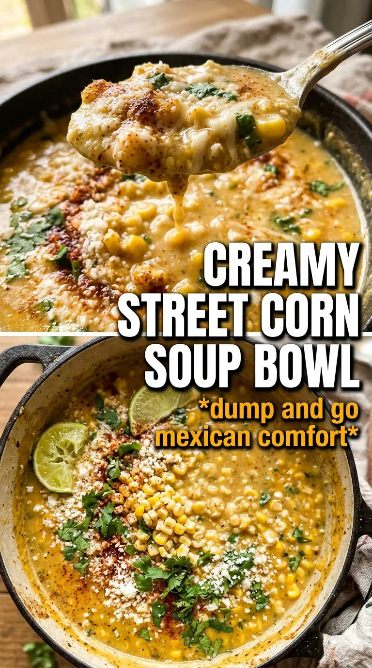 Mexican Street Corn Soup creamy charred corn cotija