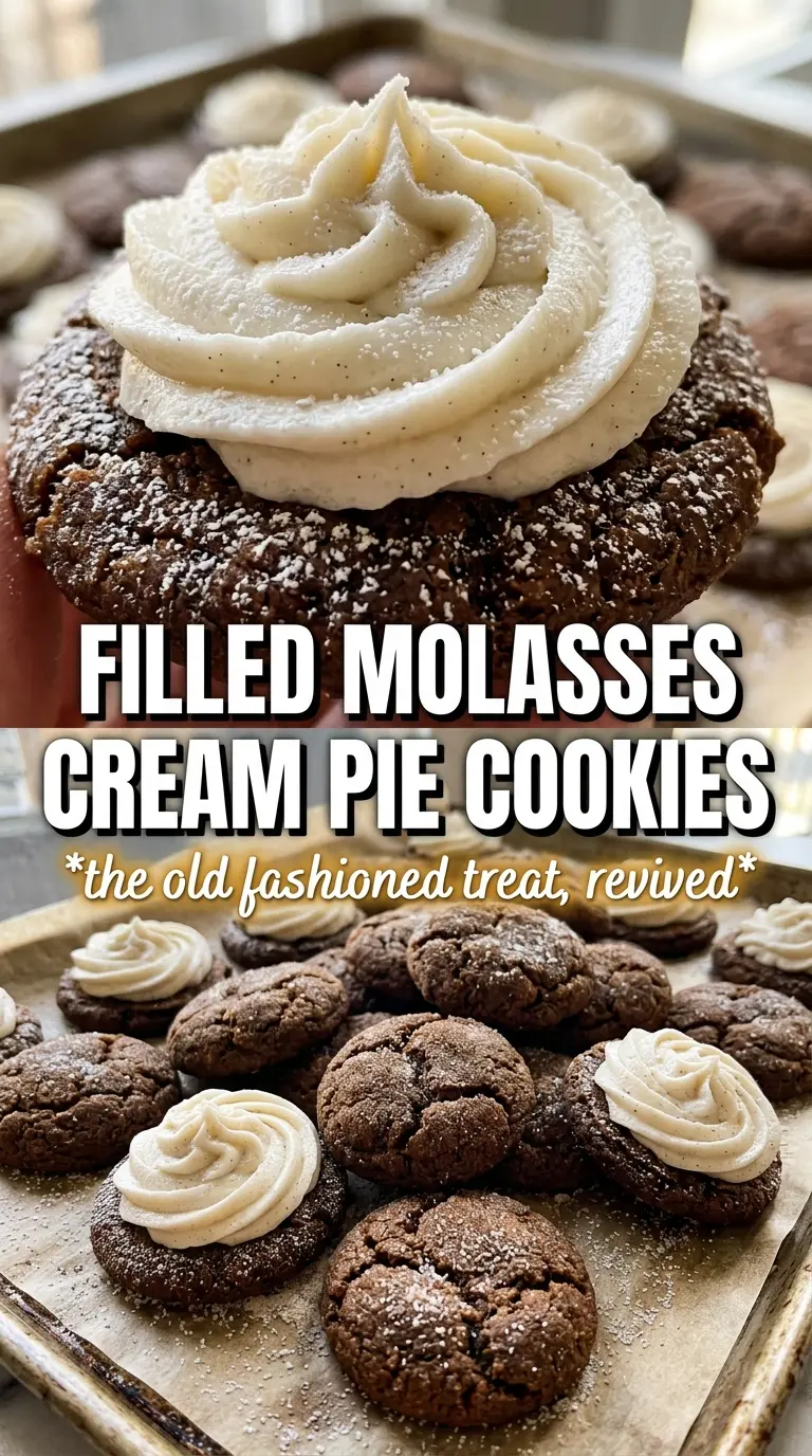 Molasses cream pie cookies spiced sandwich cookies vanilla cream