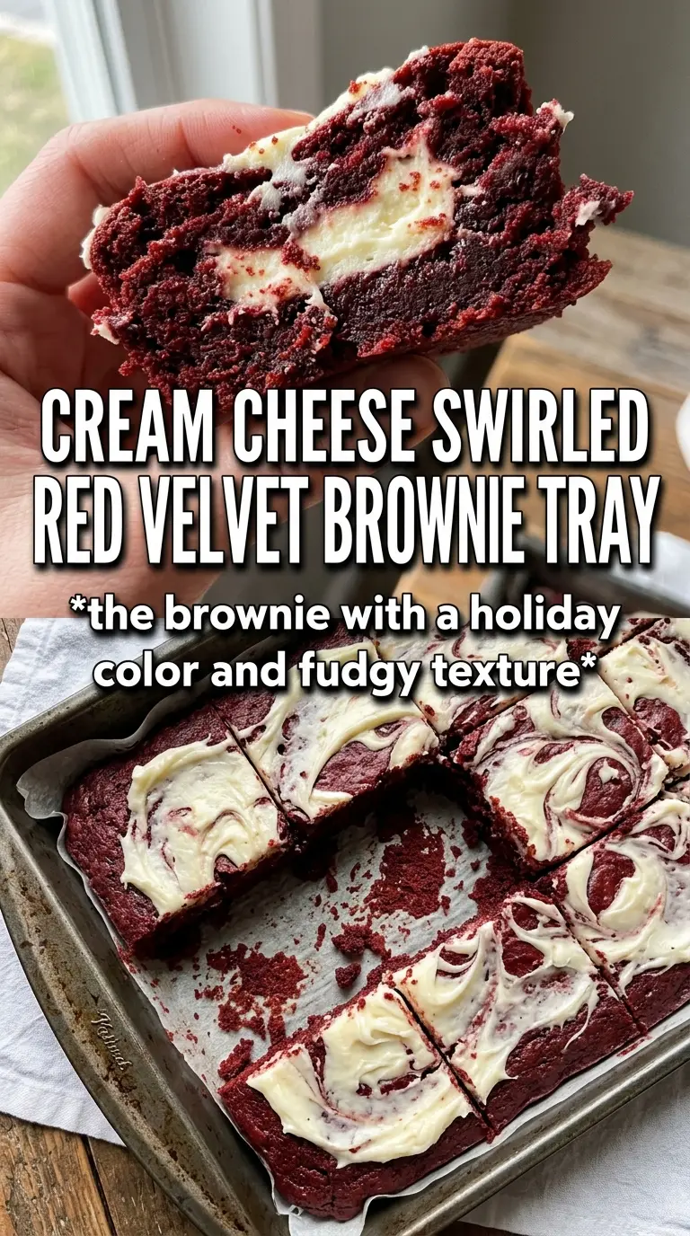 Red Velvet Brownies fudgy cream cheese-swirl