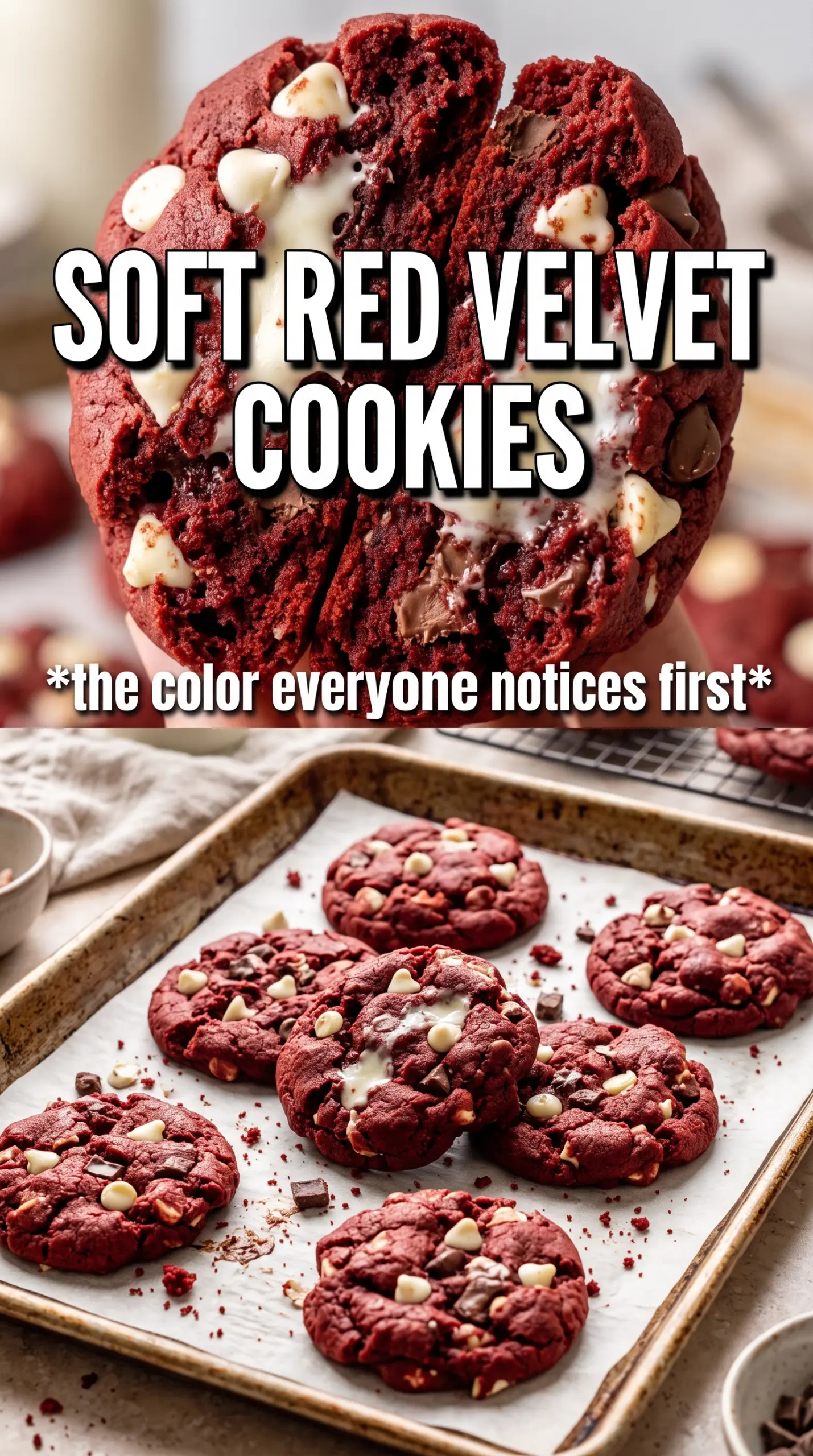 Red Velvet Cookies soft chewy cream cheese