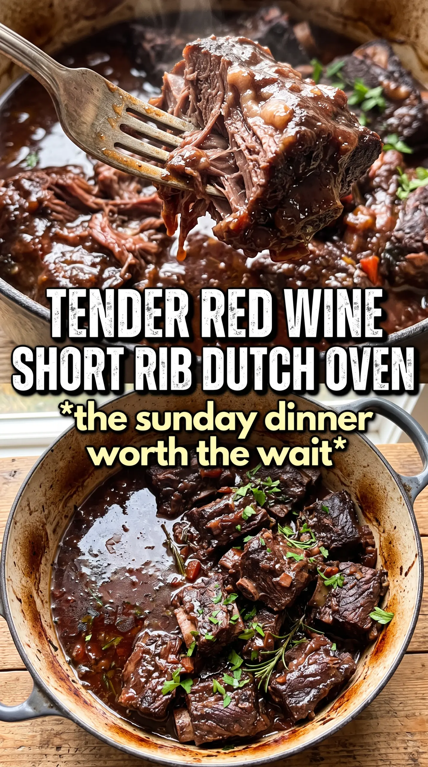 Red Wine Braised Short Ribs In Dutch Oven rich savory tender