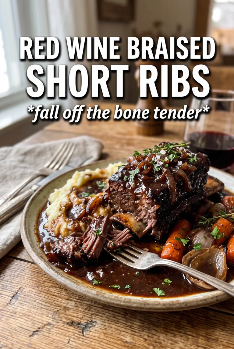 Red Wine Braised Short Ribs In Dutch Oven