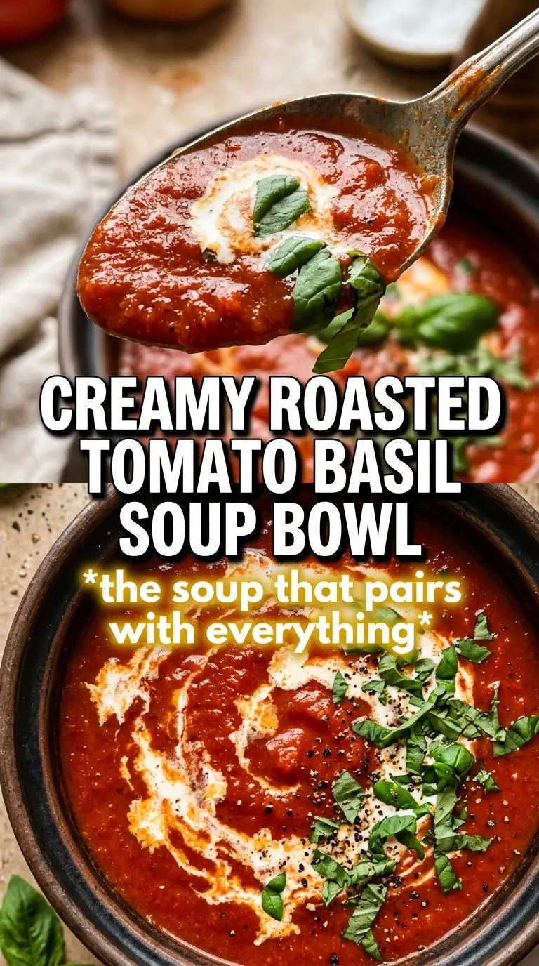 Roasted Tomato Basil Soup creamy basil-rich