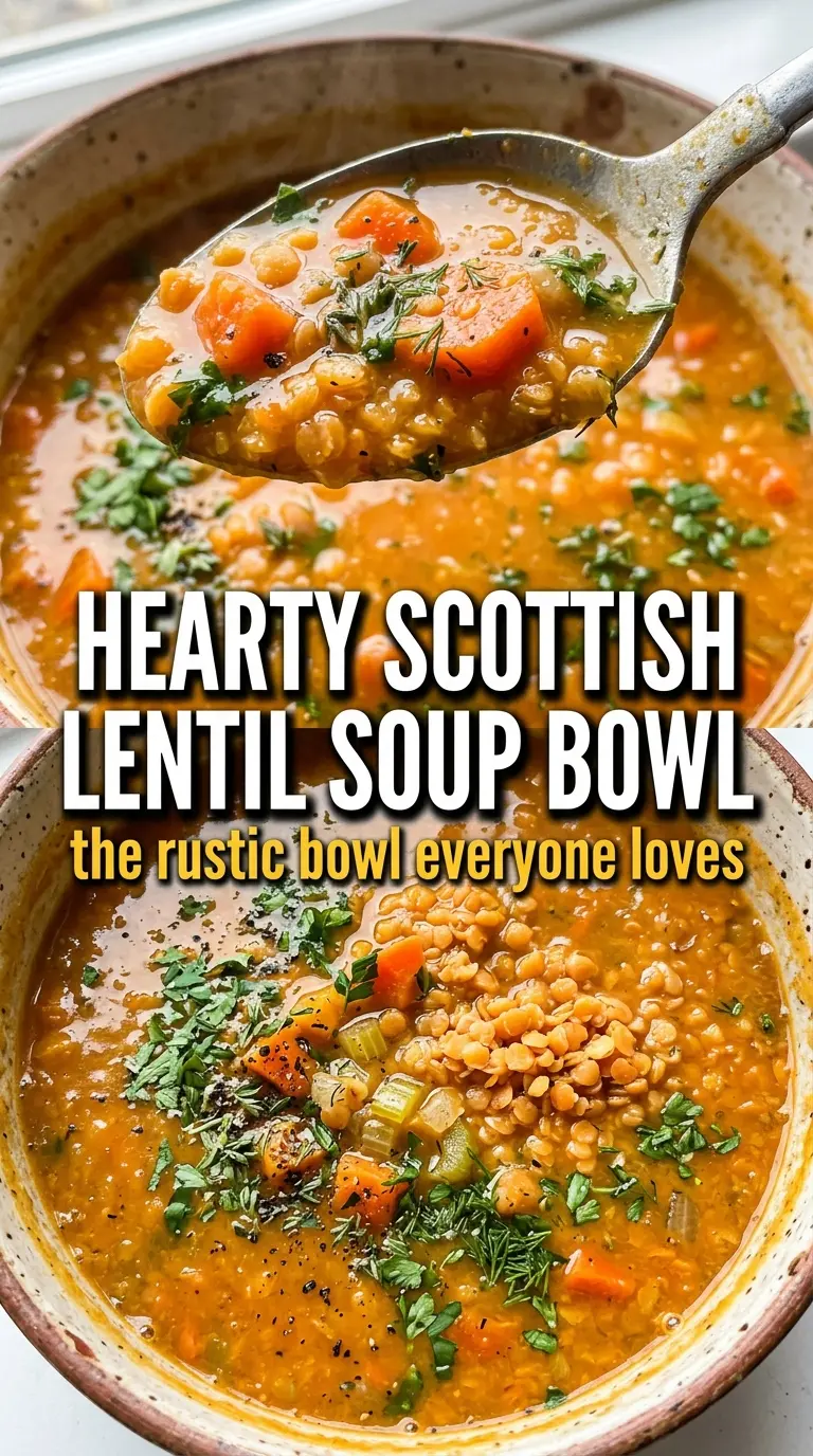 Scottish lentil soup thick golden-orange creamy