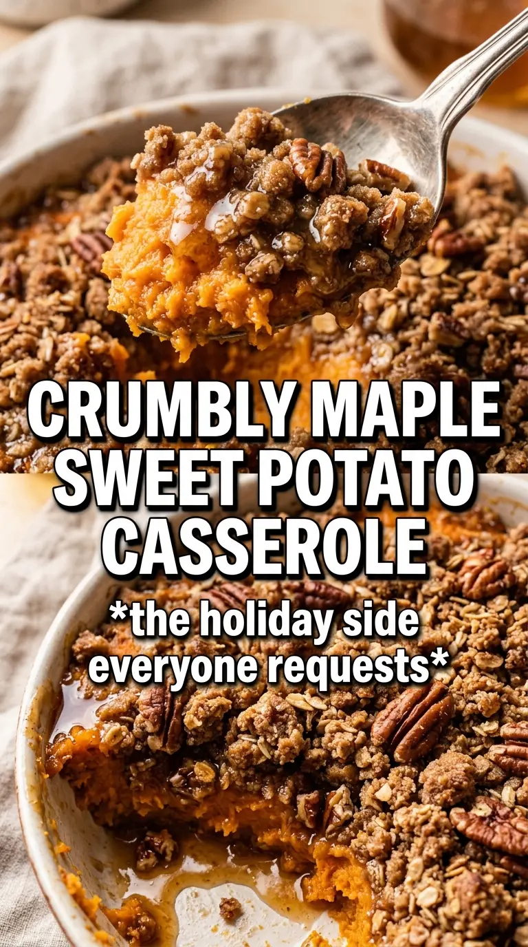 Southern maple sweet potato casserole creamy pecan streusel