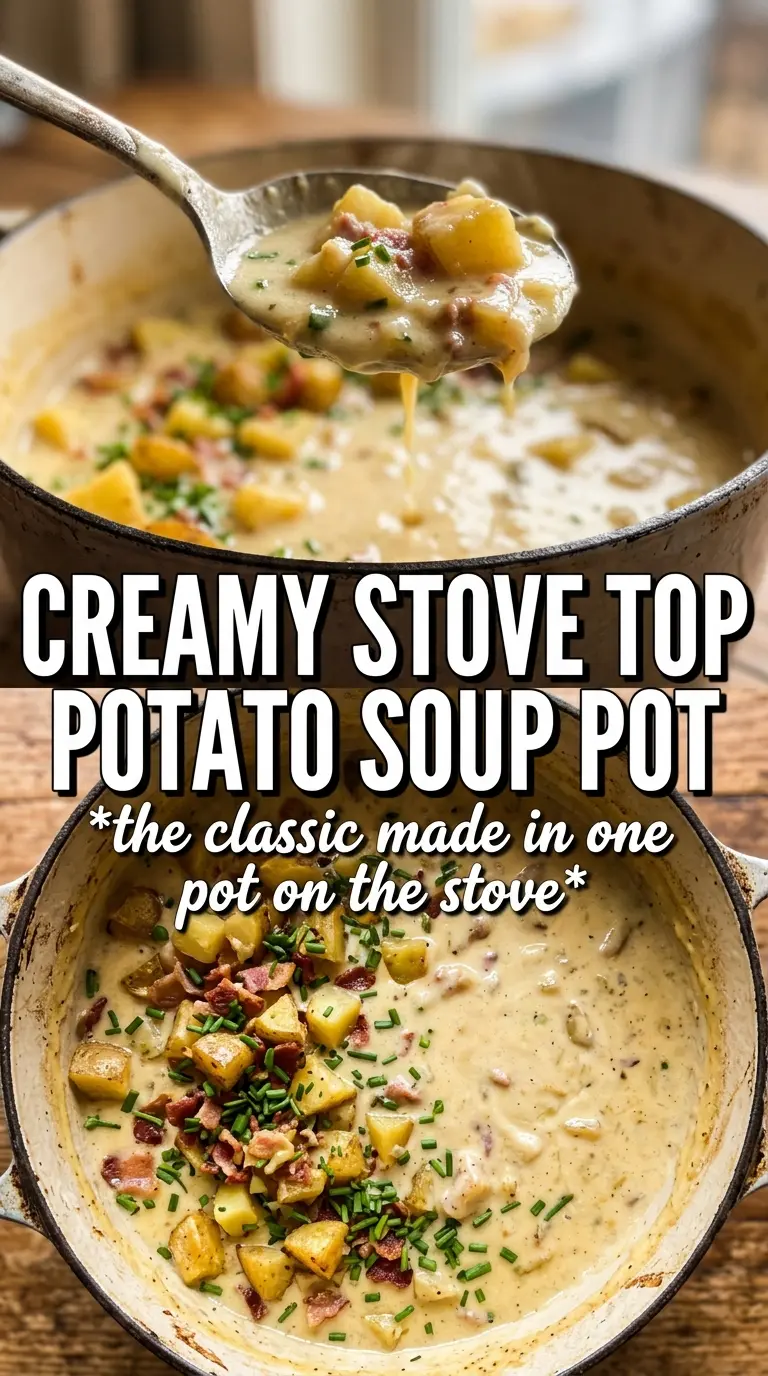 Stove Top Potato Soup creamy bacon cheddar