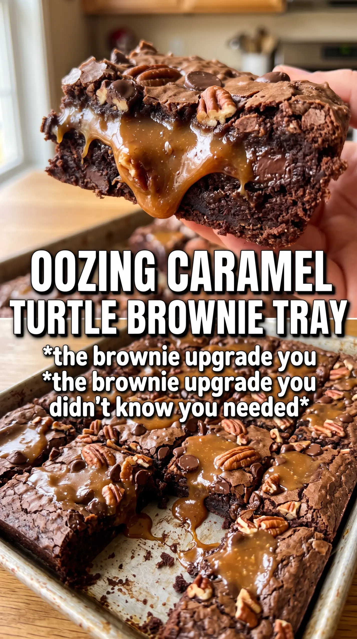 Turtle Brownies fudgy caramel pecan
