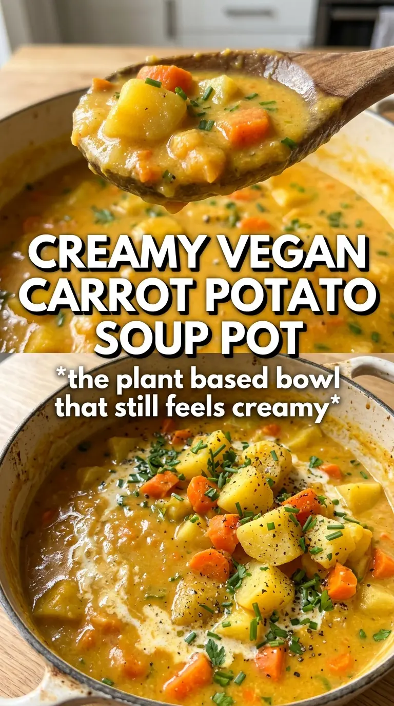 Vegan Carrot Potato Soup vibrant creamy garnished