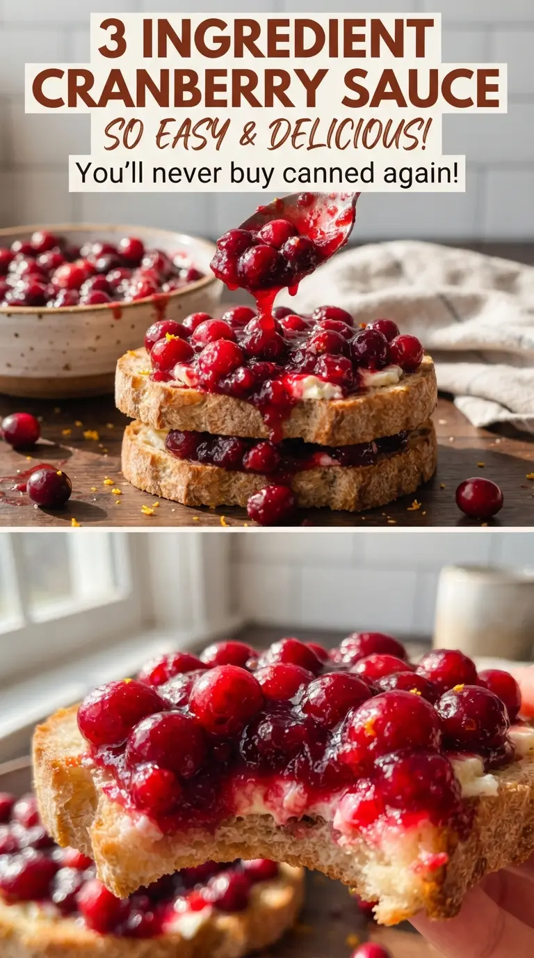 3 Ingredient Cranberry Sauce jammy ruby