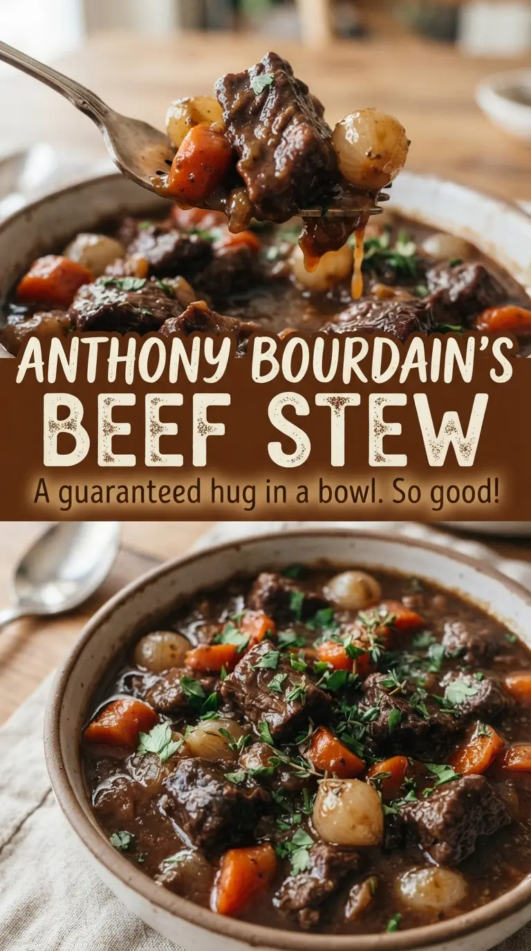 Anthony Bourdain's Beef Stew rustic wine-braised tender