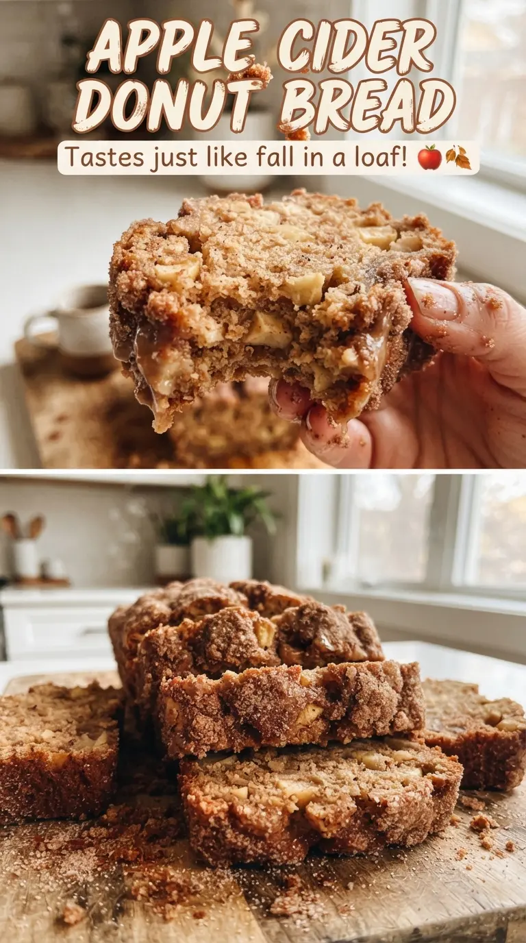 Apple Cider Donut Bread tender spiced cinnamon-sugar