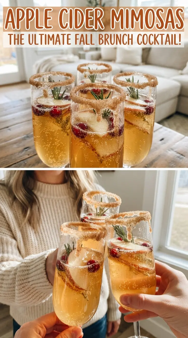 Apple Cider Mimosas golden sparkling cinnamon