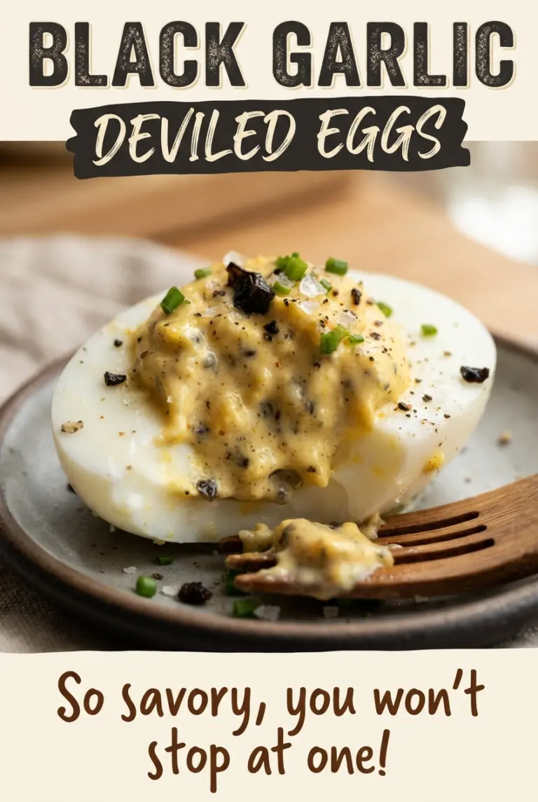 Black Garlic Deviled Eggs