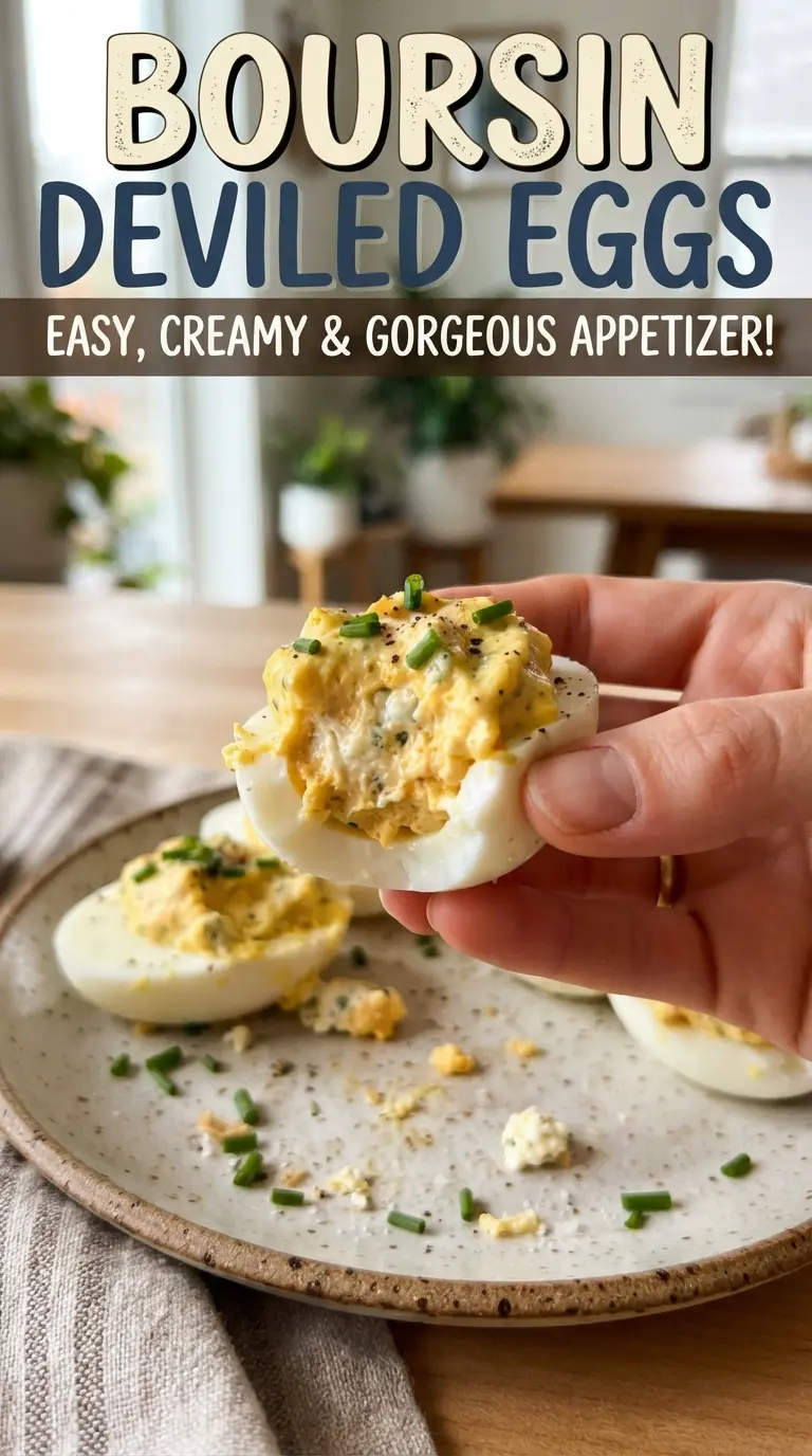 Boursin deviled eggs herby creamy