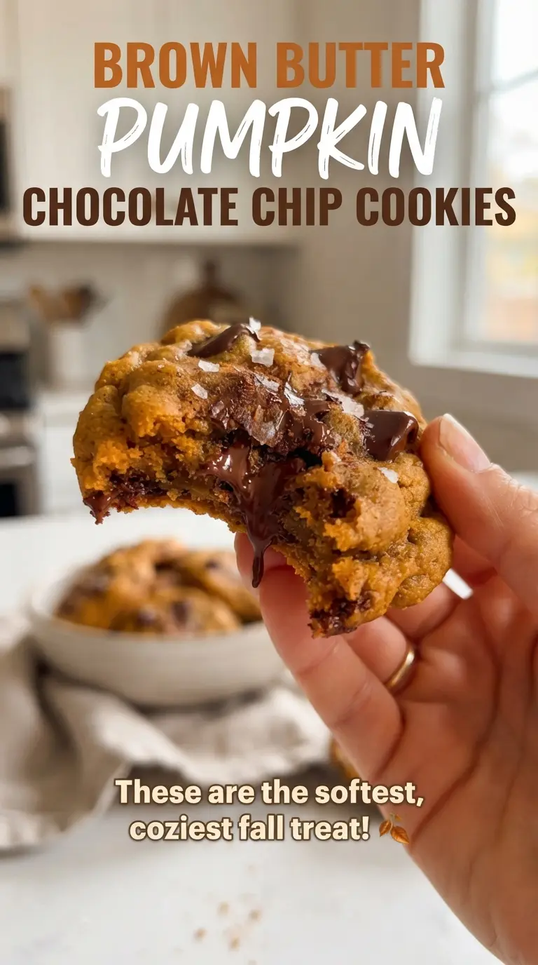 Brown Butter Pumpkin Chocolate Chip Cookies chewy spiced chocolatey