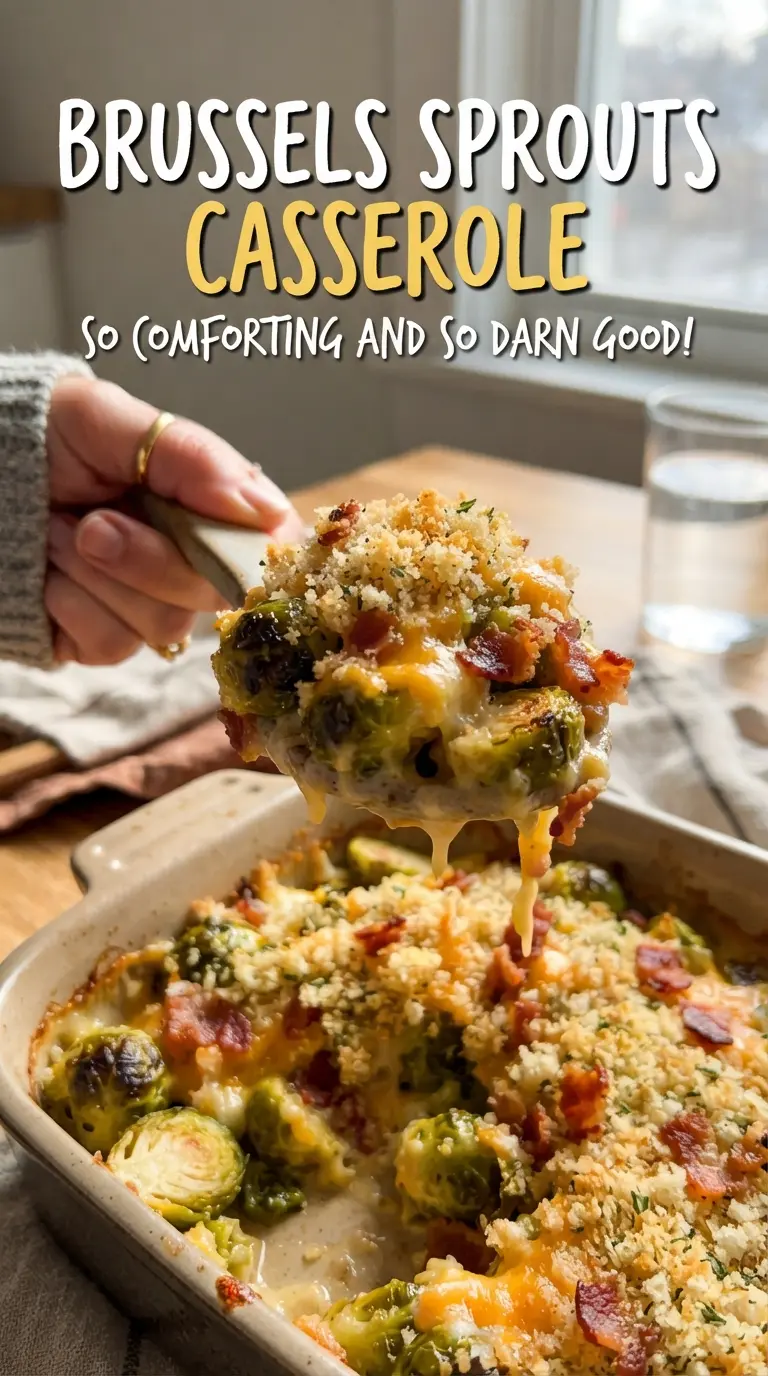 Brussels Sprouts Casserole creamy cheesy golden