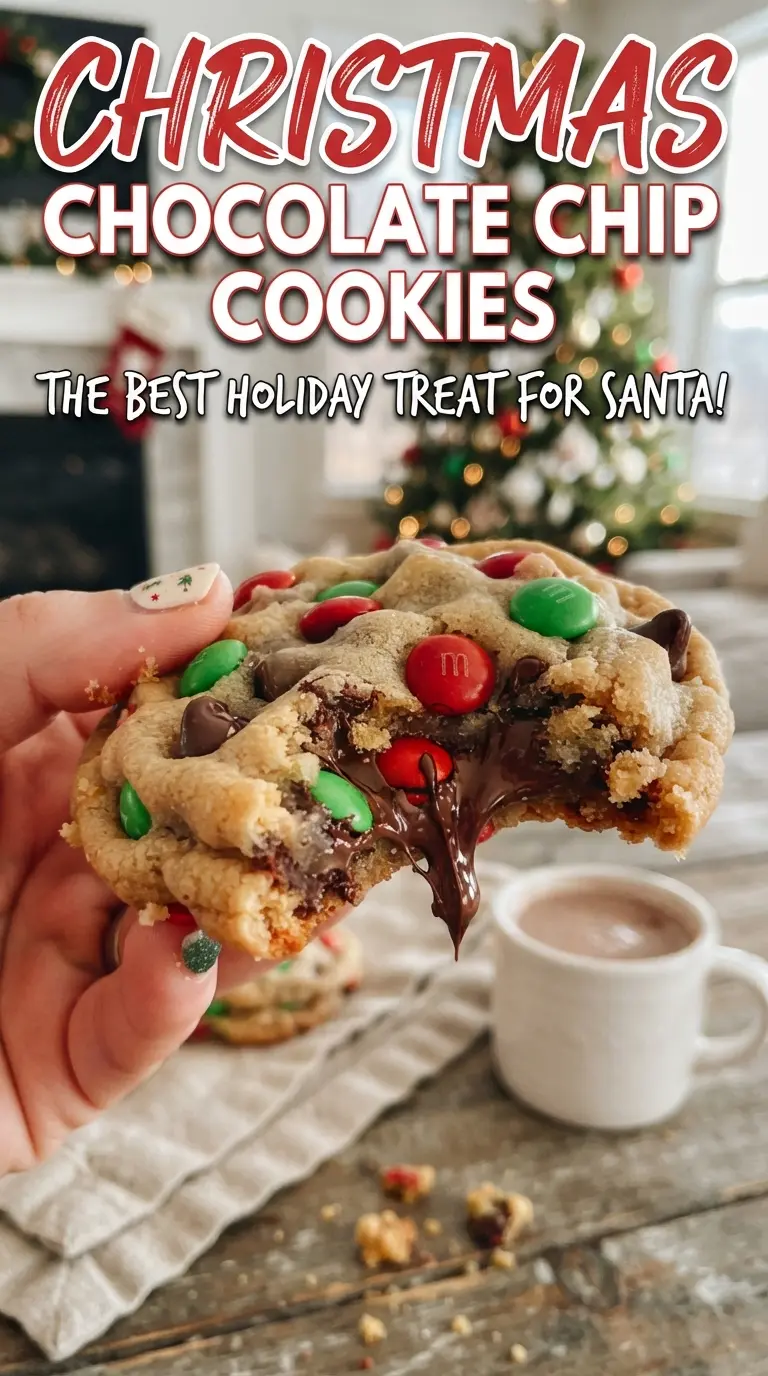 Christmas Chocolate Chip Cookies festive M&M studded