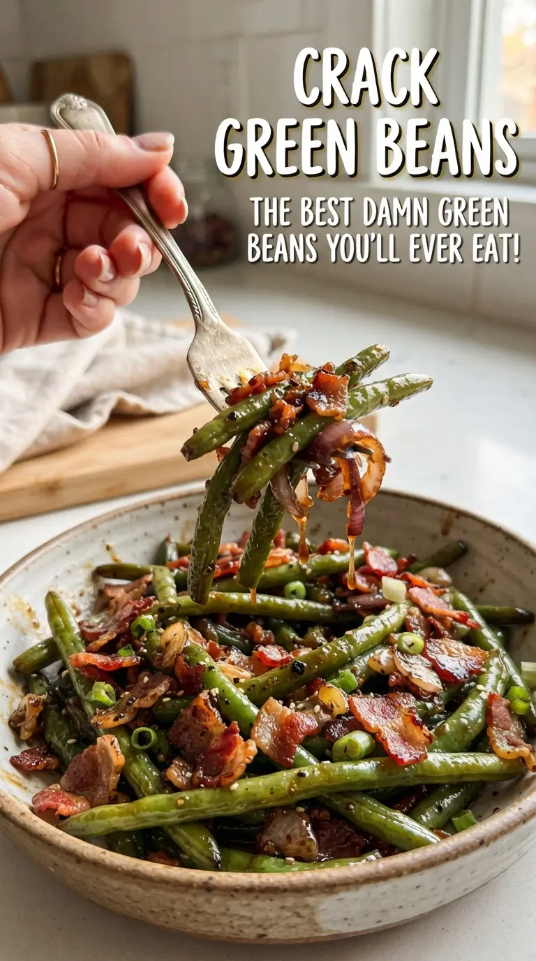 Crack Green Beans sticky caramelized bacon