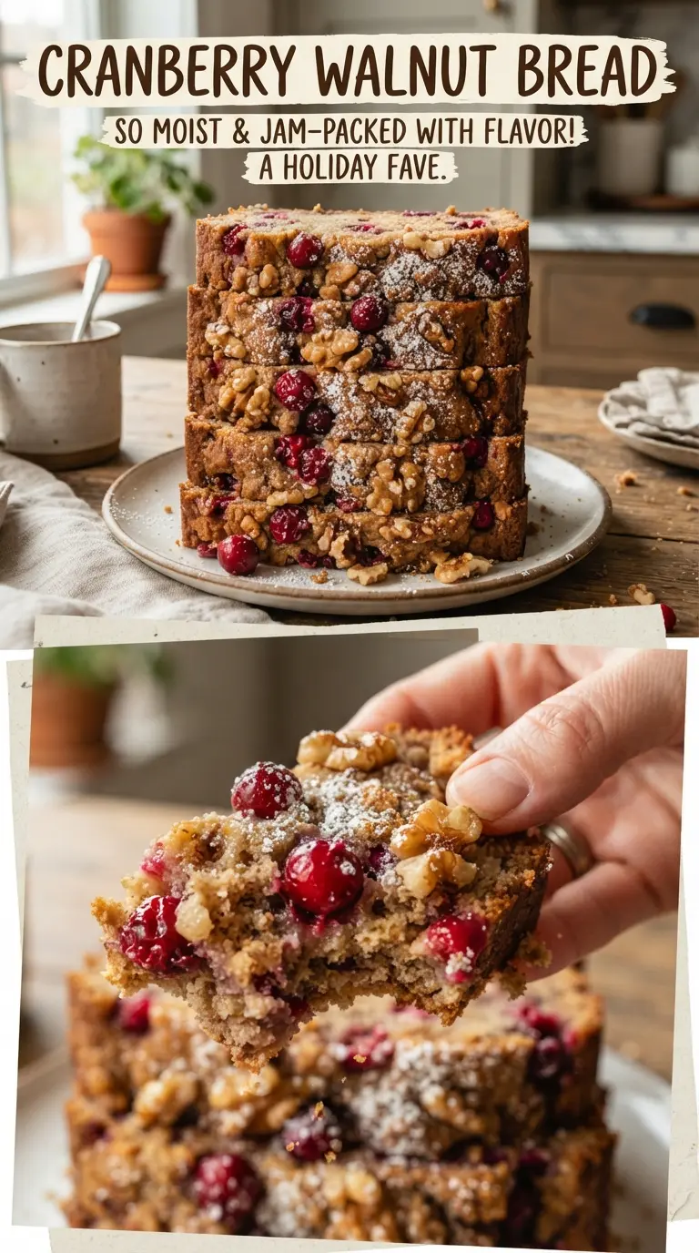 Cranberry Walnut Bread golden citrusy studded