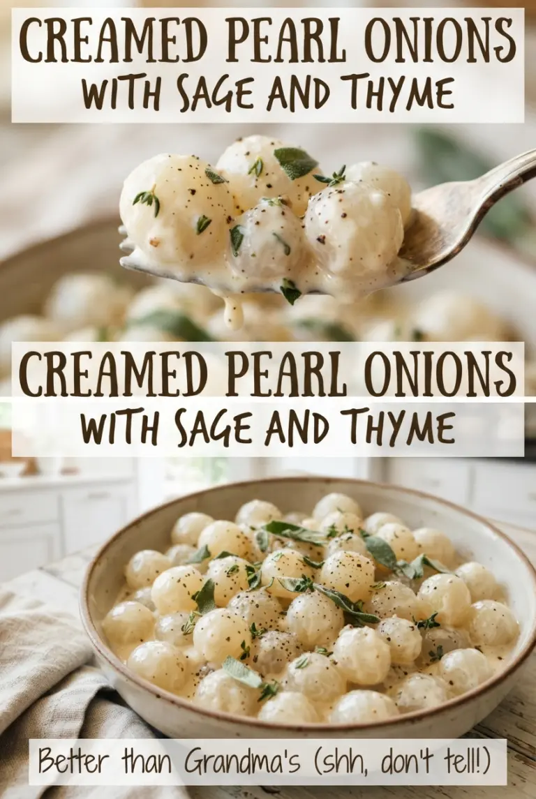 Creamed Pearl Onions with Sage and Thyme