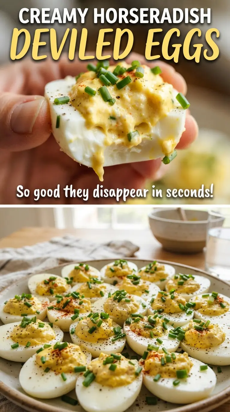 Creamy Horseradish Deviled Eggs smooth savory