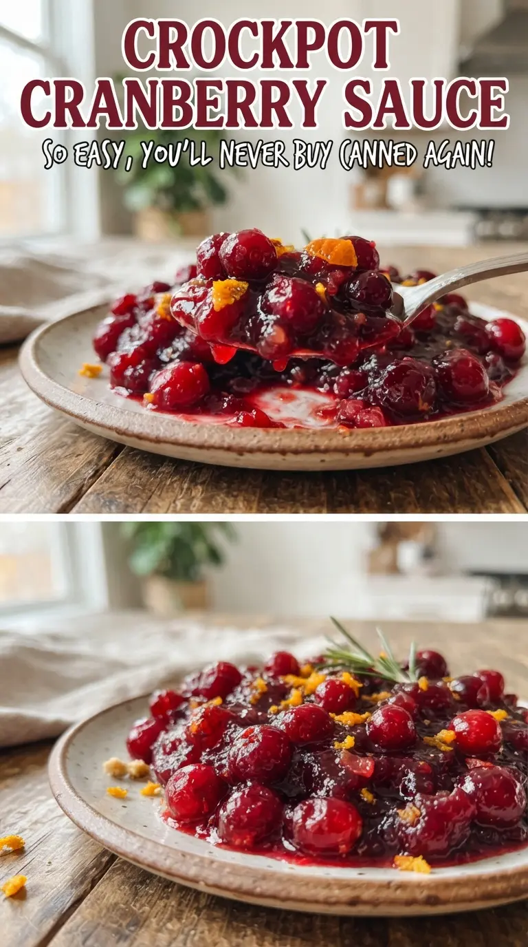 Crockpot Cranberry Sauce glossy citrusy slow cooker
